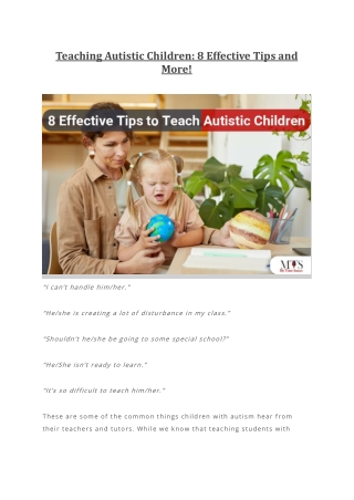 Teaching Autistic Children 8 Effective Tips and More