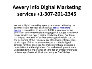 Aevery info Digital Marketing services