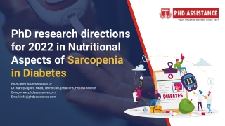 Thesis in Nutritional Aspects of Sarcopenia in Diabetes - PhD Assistance