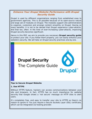 Enhance Your Drupal Website Performance with Drupal Security Guide