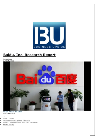 Baidu, Inc. Research Report