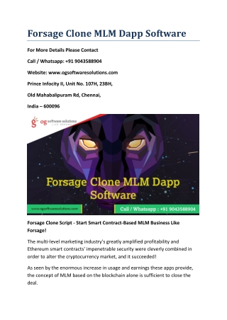 Forsage clone MLM Dapp software