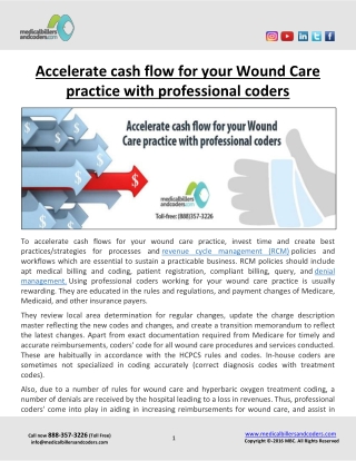 Accelerate cash flow for your Wound Care practice with professional coders