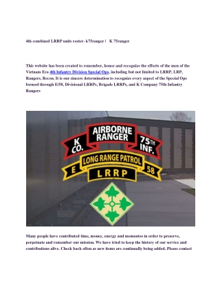 75th Infantry Airborne- k75ranger