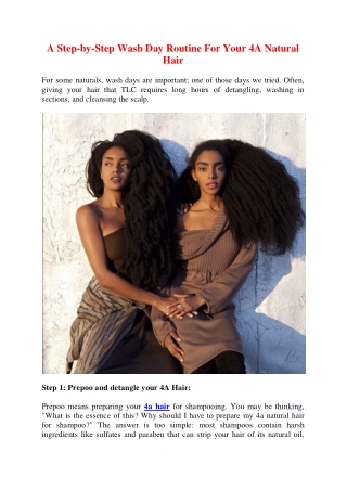 A Step-by-Step Wash Day Routine For Your 4A Natural Hair