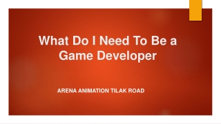 Game Developer - Arena Animation Tilak Road