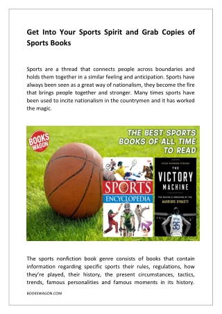 Get Into Your Sports Spirit and Grab Copies of Sports Books