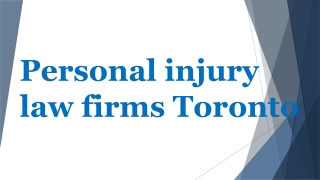 Personal injury law firms Toronto