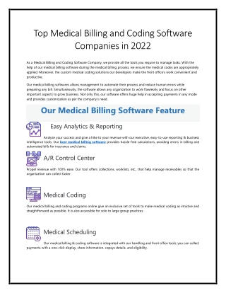 Top Medical Billing and Coding Software Companies in 2022