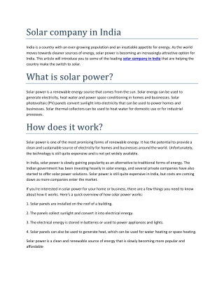 solar company in India