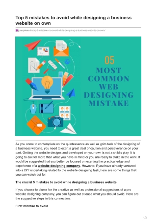 Top 5 mistakes to avoid while designing a business website on own