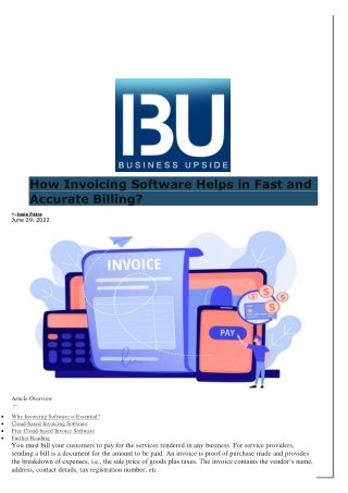How Invoicing Software Helps in Fast and Accurate Billing?