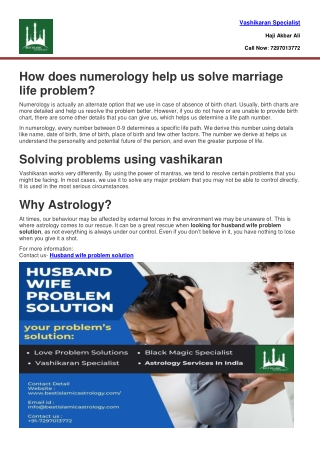 Solving problems using vashikaran