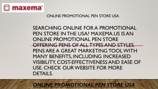 Online Promotional Pen Store Usa  Maxema.us