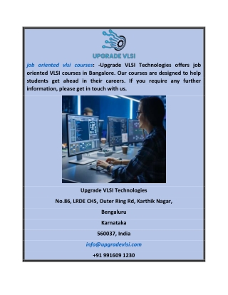 Looking for job oriented vlsi courses