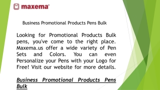 Business Promotional Products Pens Bulk  Maxema.us