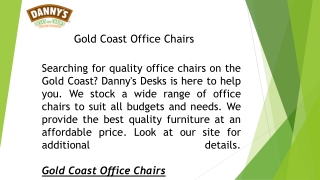 Gold Coast Office Chairs  Dannysdesks.com.au