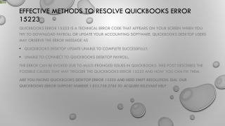 A quick method to resolve QuickBooks error 15223