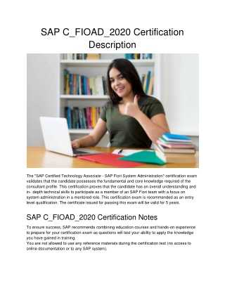 SAP C_FIOAD_2020 Certification Description