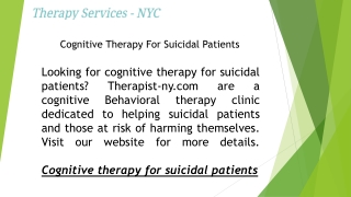 Cognitive Therapy For Suicidal Patients  Therapist-ny.com