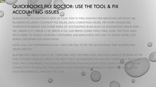 What is QuickBooks File Doctor tool and how to use it?