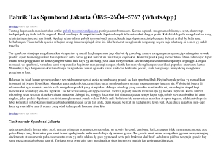 Pabrik Tas SPabrik Tas Spunbond Jakarta Ô8ᑫ5–2ϬÔ4–5ᜪϬᜪ[WhatsApp]punbond Jakarta