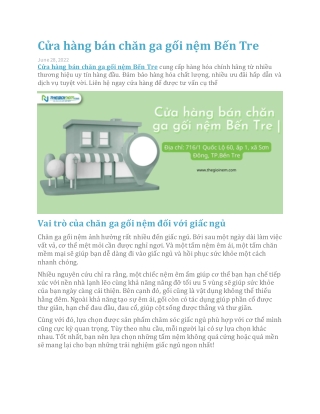 Cửa hàng bán chăn ga gối nệm Bến Tre