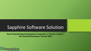 Top 10 Android App Development Companies in Toronto-Hire Android Developers Toronto 2022