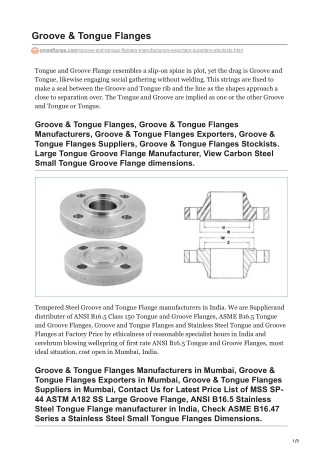Tongue Flanges