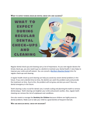 What to expect during regular dental check-ups and cleaning