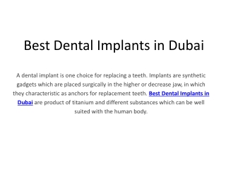 Best Dental Implants in Dubai