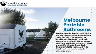 Melbourne Portable Bathrooms Services | The Most Luxurious And Affordable Glampi