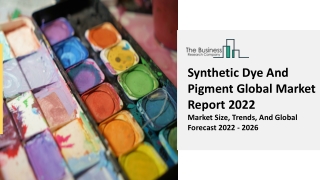 Synthetic Dye And Pigment Market Growth Analysis, Trends And Outlook Report 2031