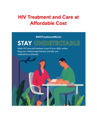 HIV Treatment and Care at an Affordable Cost