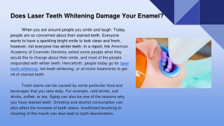 Does Laser Teeth Whitening Damage Your Enamel