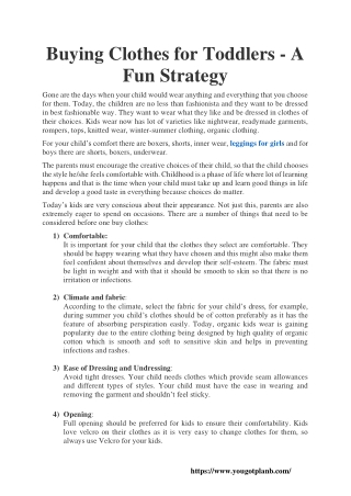 Buying Clothes for Toddlers - A Fun Strategy