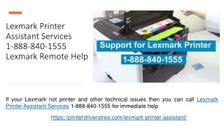 Lexmark Printer Assistant Services 1-888-840-1555 Lexmark Remote Help
