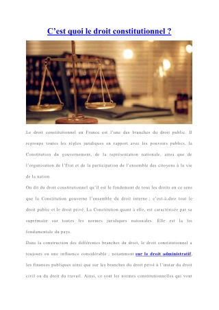 Droit constitutionnel : c'est quoi ?