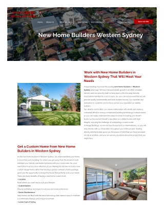 New Home Builders Western Sydney
