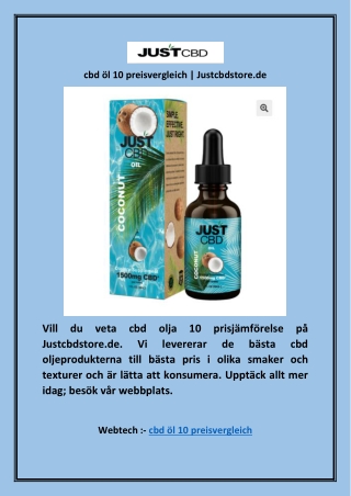 cbd öl 10 preisvergleich | Justcbdstore.de
