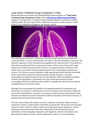 Lung Cancer Treatment Drugs Companies in Chin1