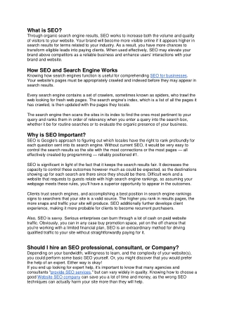 What is SEO & Why is Important