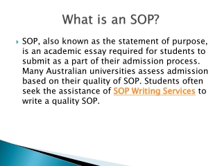 What is an SOP