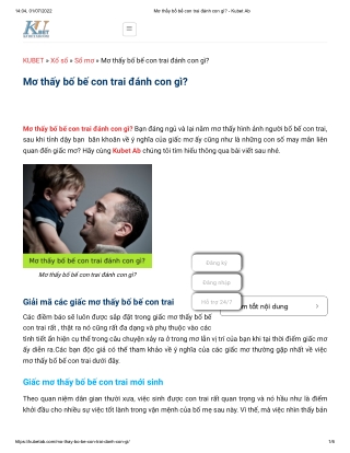Mơ thấy bố bế con trai đánh con gì_ - Kubet Ab