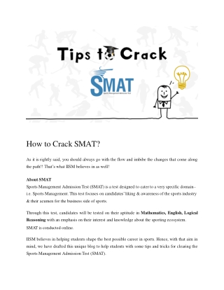 Tips to Crack SMAT-IISM