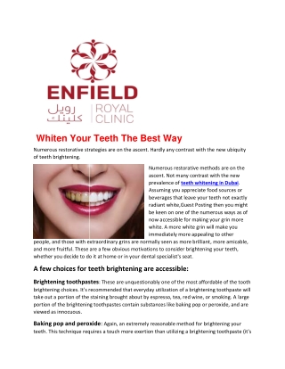 Whiten Your Teeth The Best Way