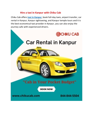 Hire a Taxi in kanpur