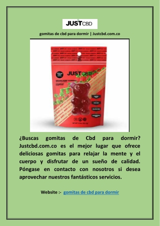 gomitas de cbd para dormir | Justcbd.com.co