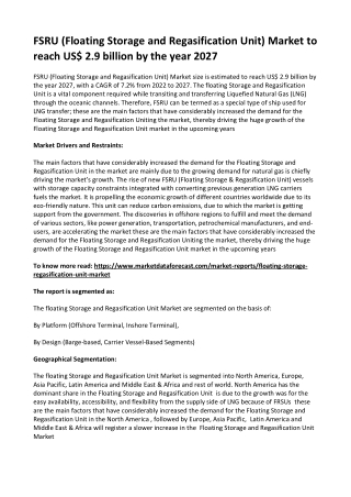 FSRU (Floating Storage and Regasification Unit) Market