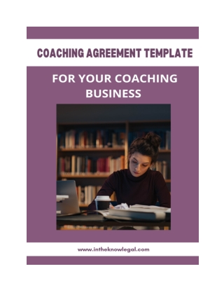 Business Coaching Agreement Template